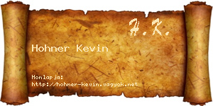 Hohner Kevin névjegykártya